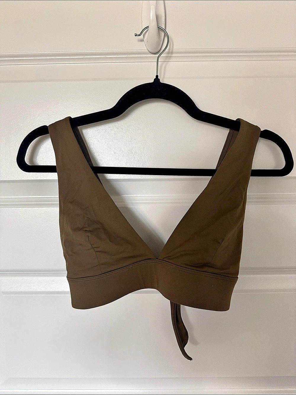 Everlane ReNew Plunge Triangle Top Olive green Bikini Top Medium